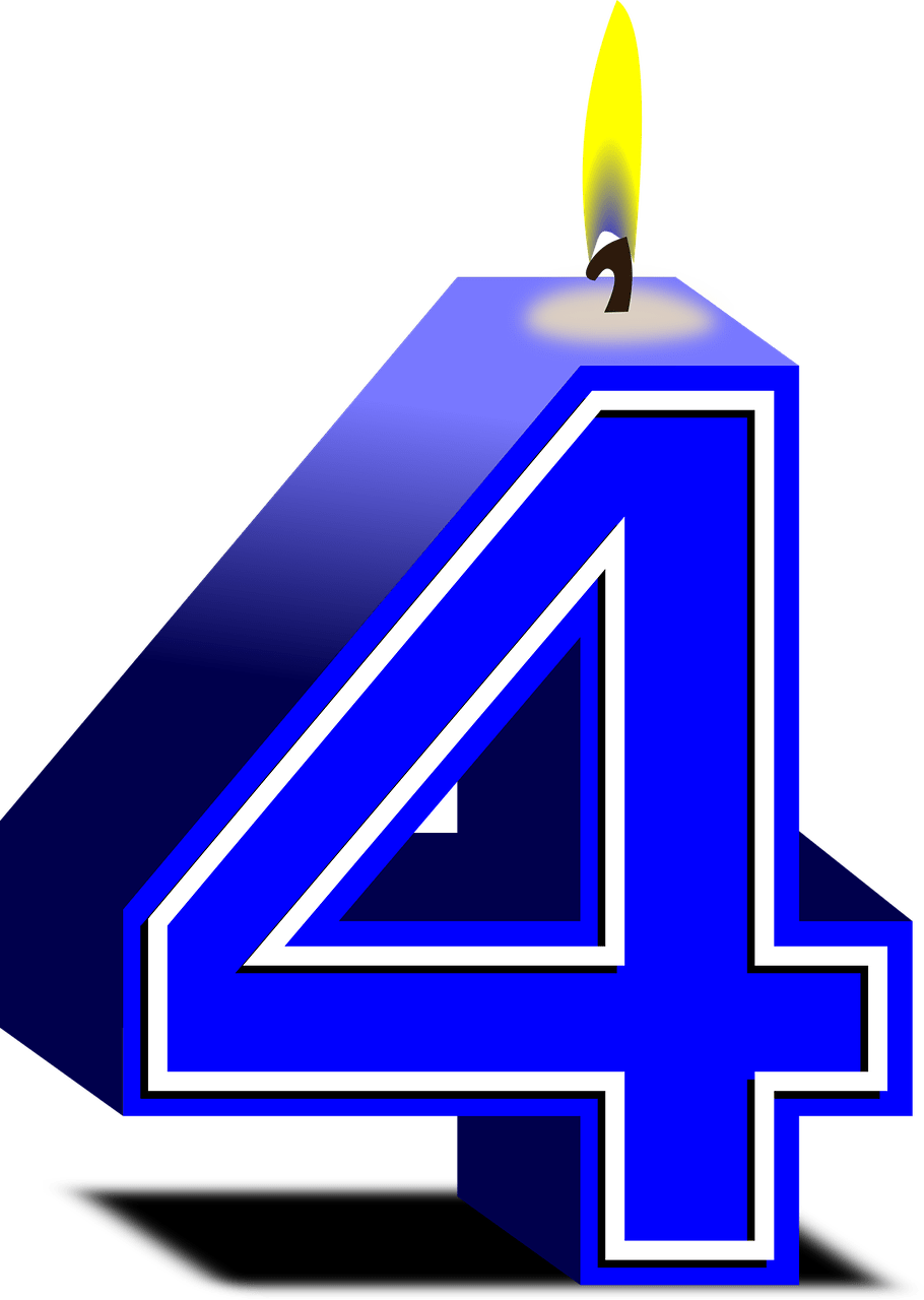 numbers 4 candles birthday party 2024509