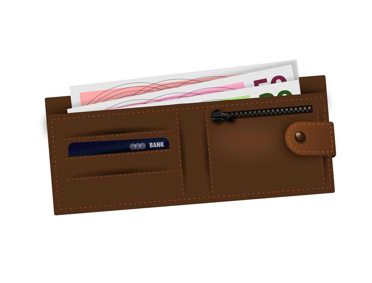 wallet in cash cash bank euros 564243
